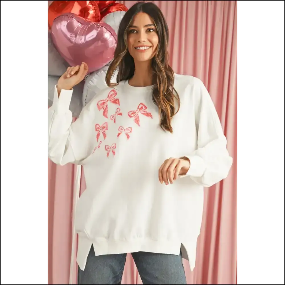 Sequin Sweatshirt: Bow Down, Bitches ✨ (glamorous White Sequin)