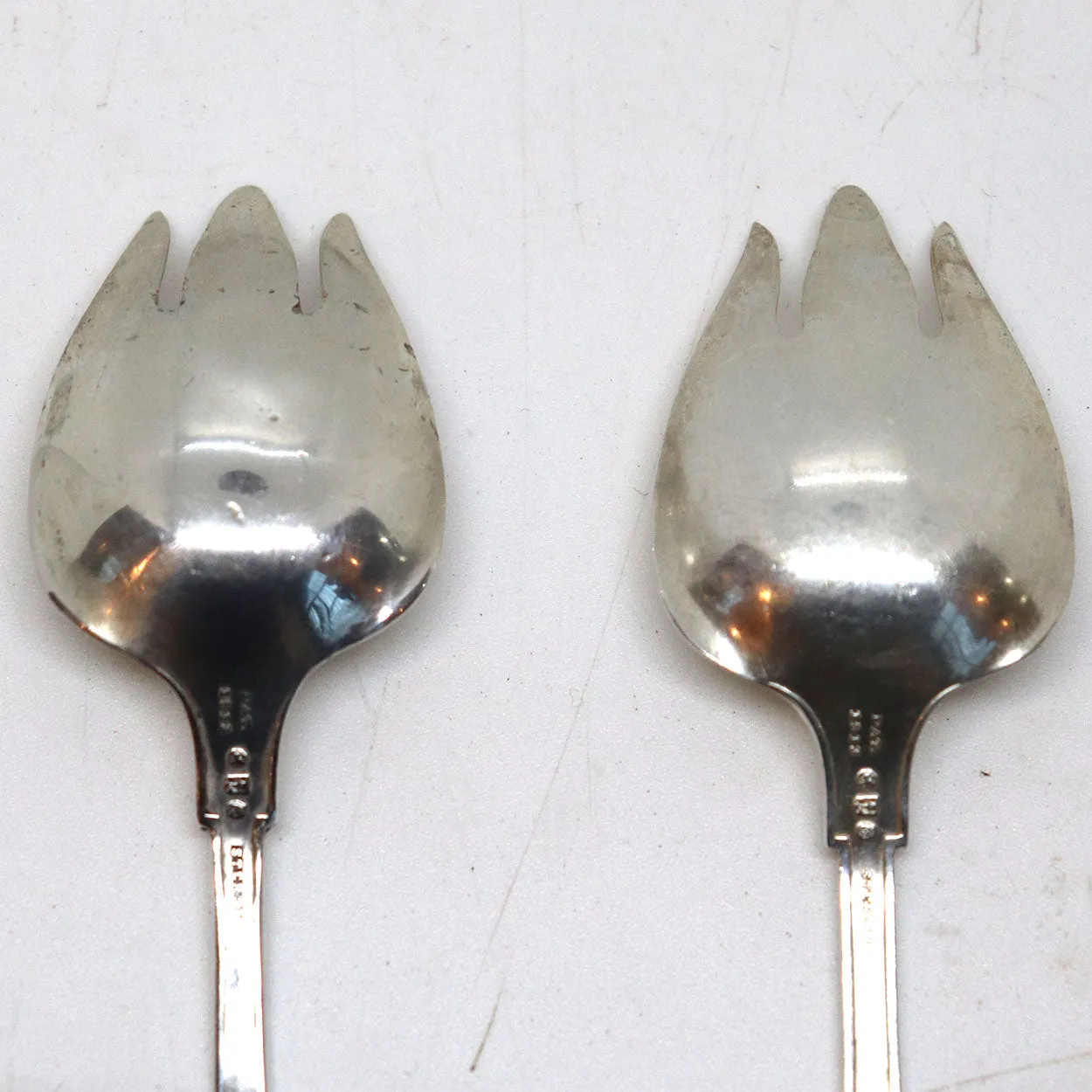 Set 10 American Gorham Sterling Silver Etruscan Pattern Ice Cream Forks