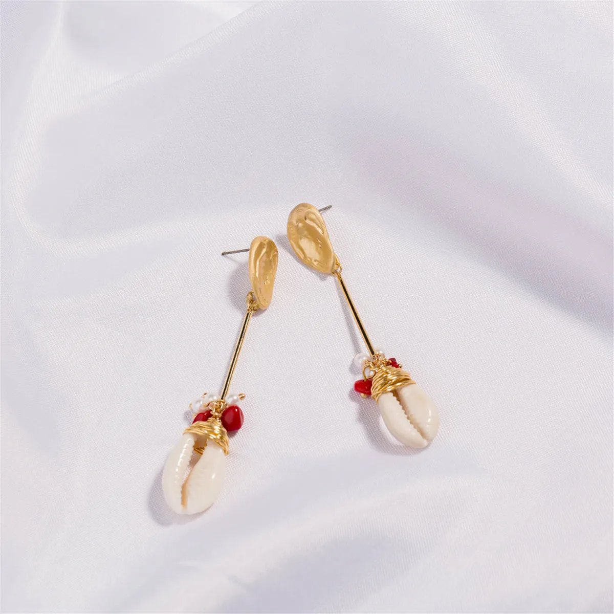 Shell & Resin 18K Gold-Plated Wrapped Drop Earrings