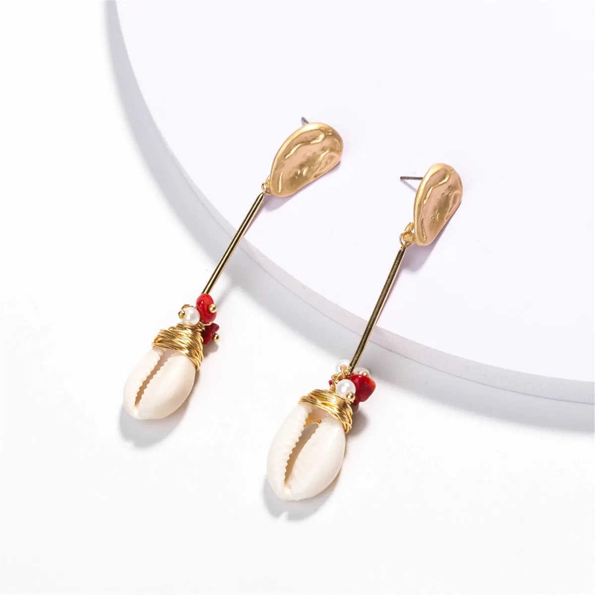 Shell & Resin 18K Gold-Plated Wrapped Drop Earrings