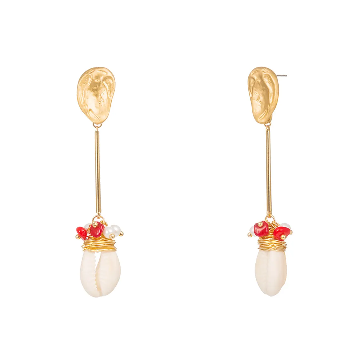 Shell & Resin 18K Gold-Plated Wrapped Drop Earrings