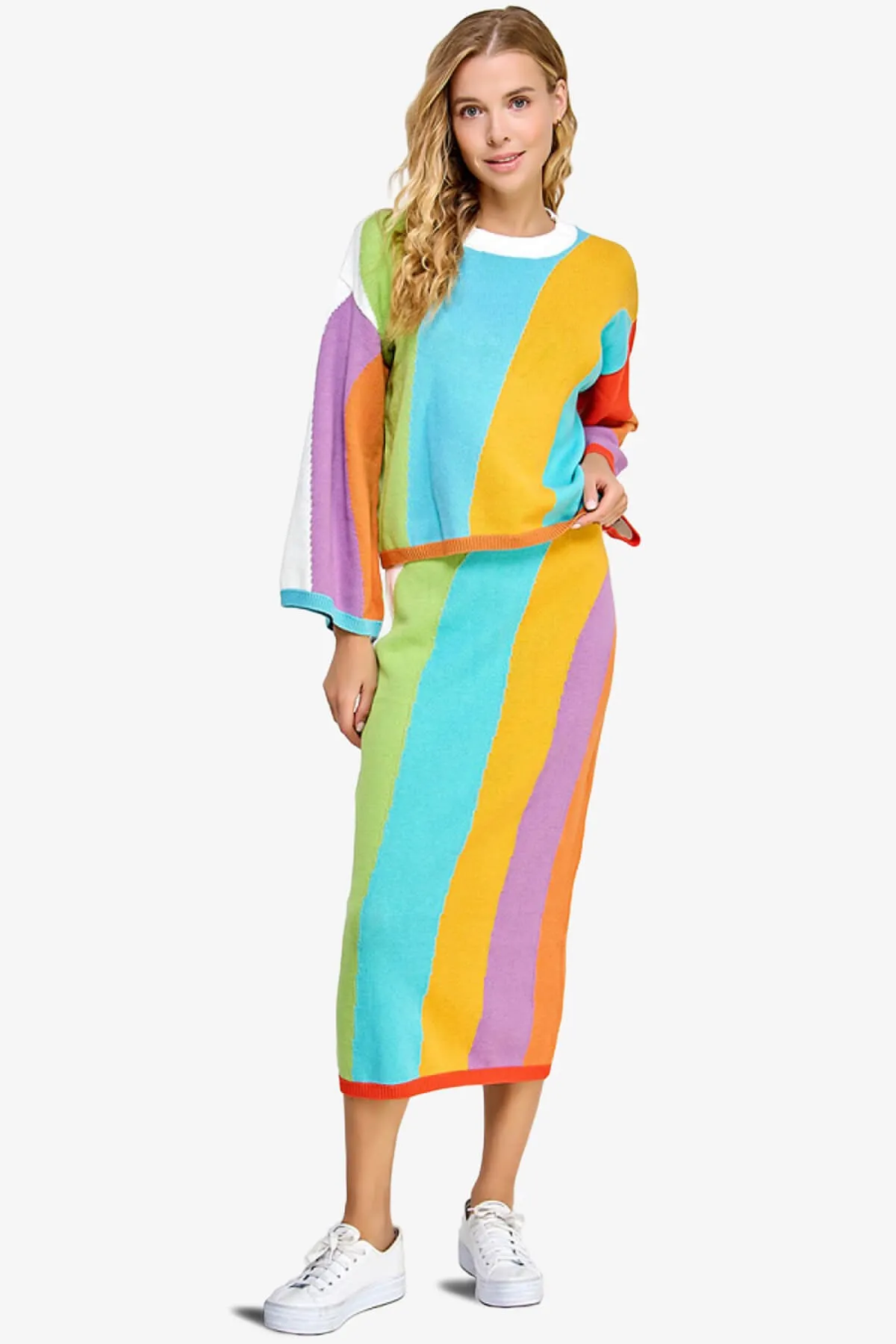 Shereen Intarsia Sweater Midi Skirt