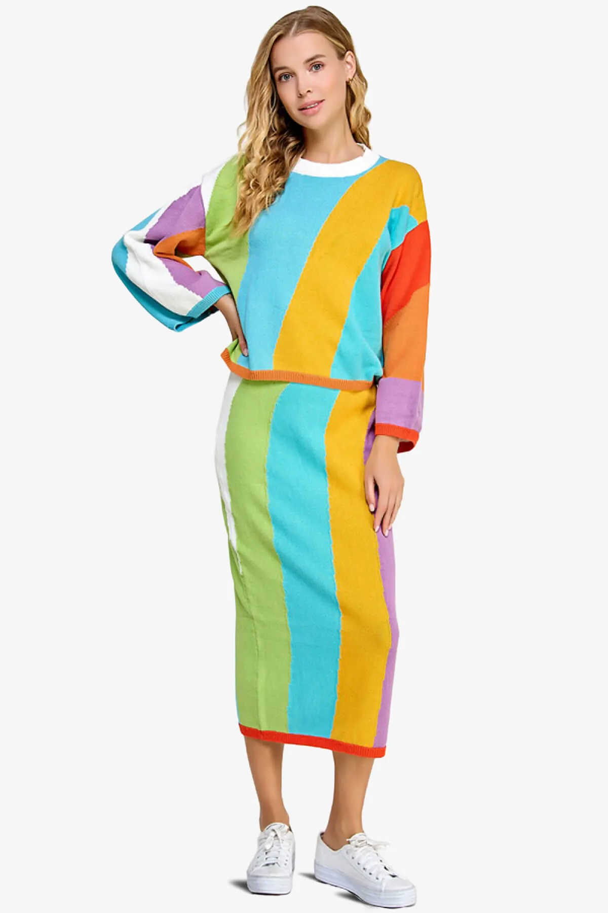 Shereen Intarsia Sweater Midi Skirt
