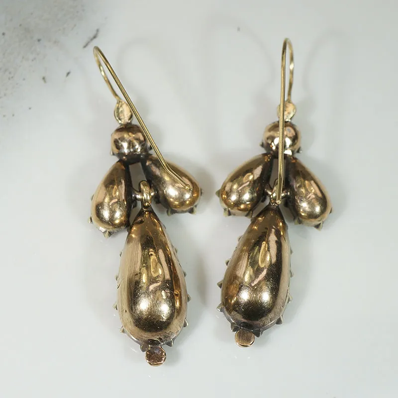 Show Stopping Precious Topaz Georgian Earrings