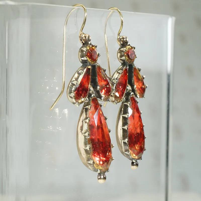 Show Stopping Precious Topaz Georgian Earrings