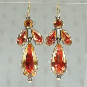 Show Stopping Precious Topaz Georgian Earrings