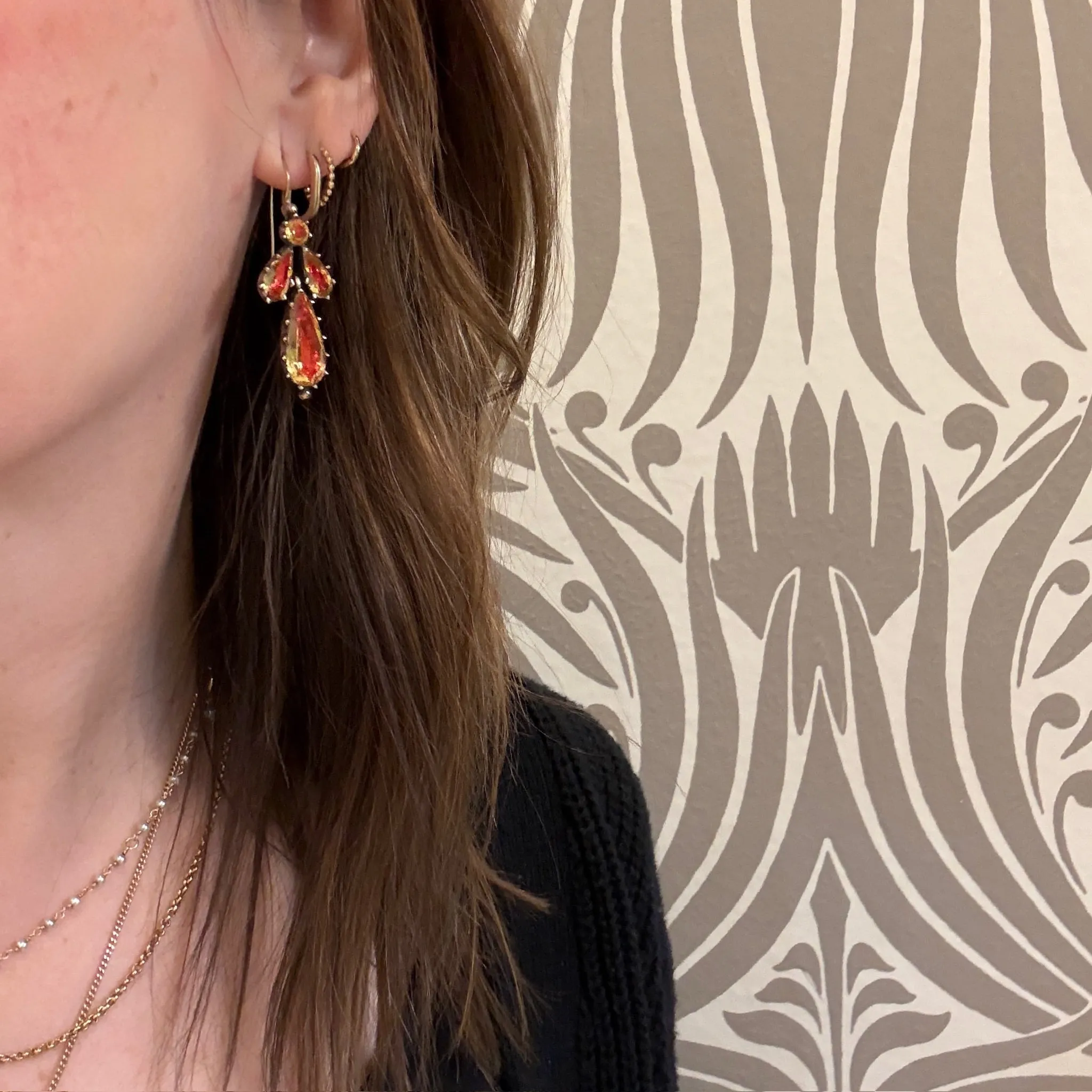 Show Stopping Precious Topaz Georgian Earrings