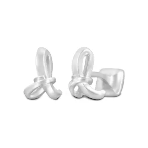 Signature Sterling Silver Cuff Link in Mist Finish (Letter I)