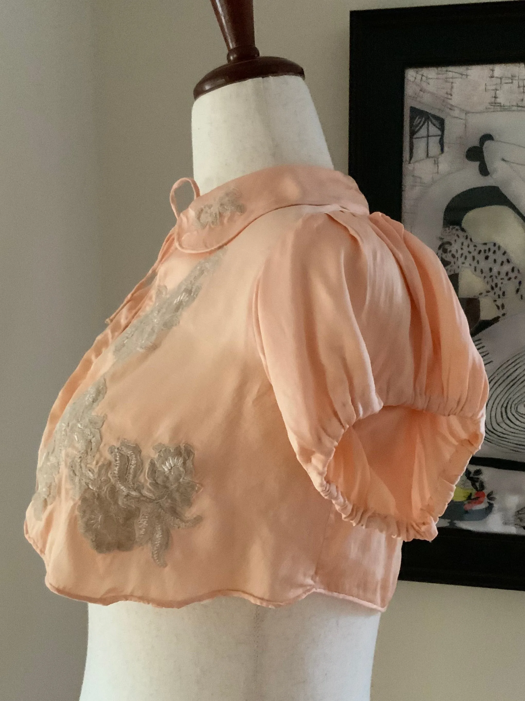 Silk Lace Bed Jacket - 30s - 30N