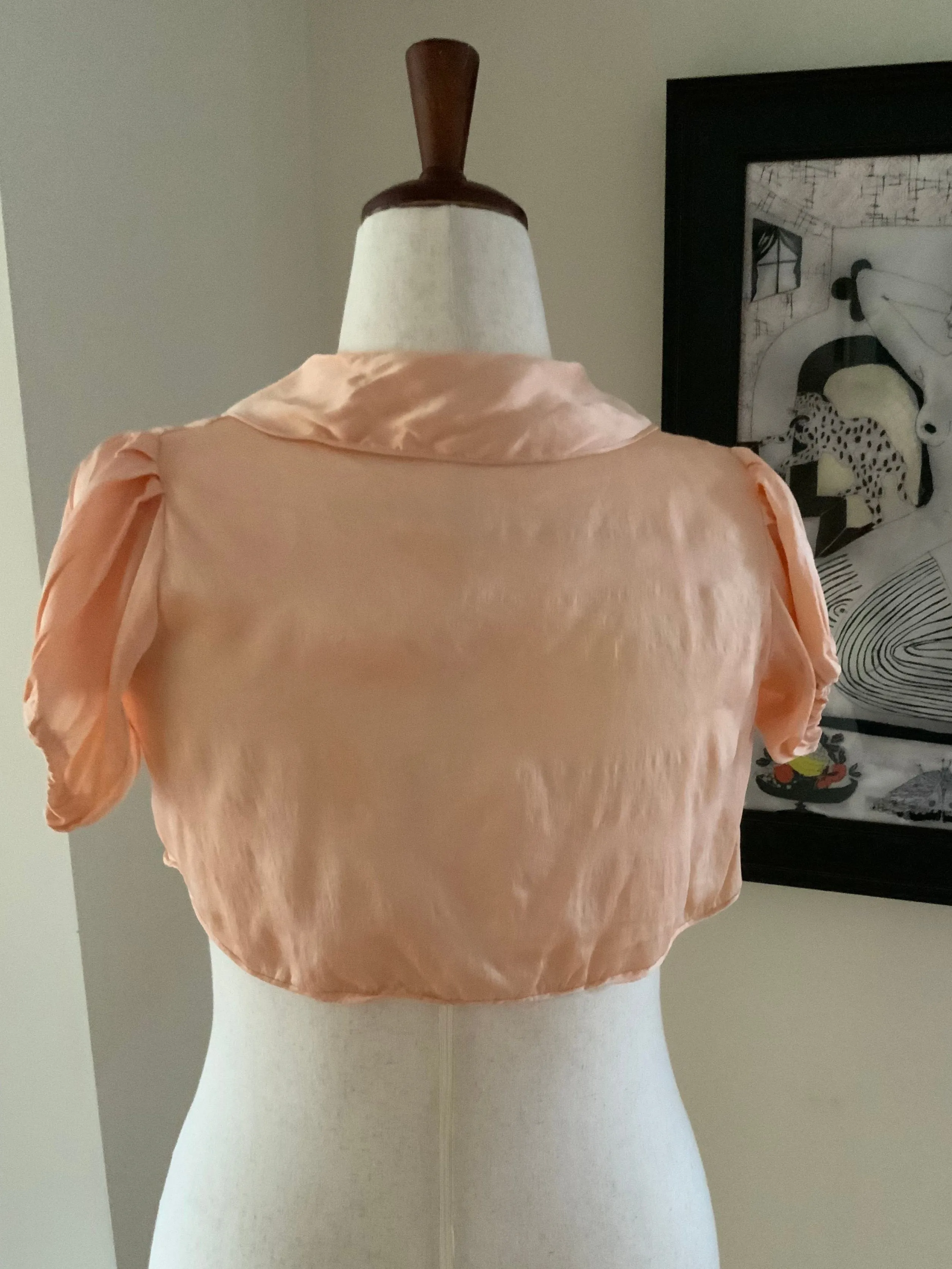 Silk Lace Bed Jacket - 30s - 30N