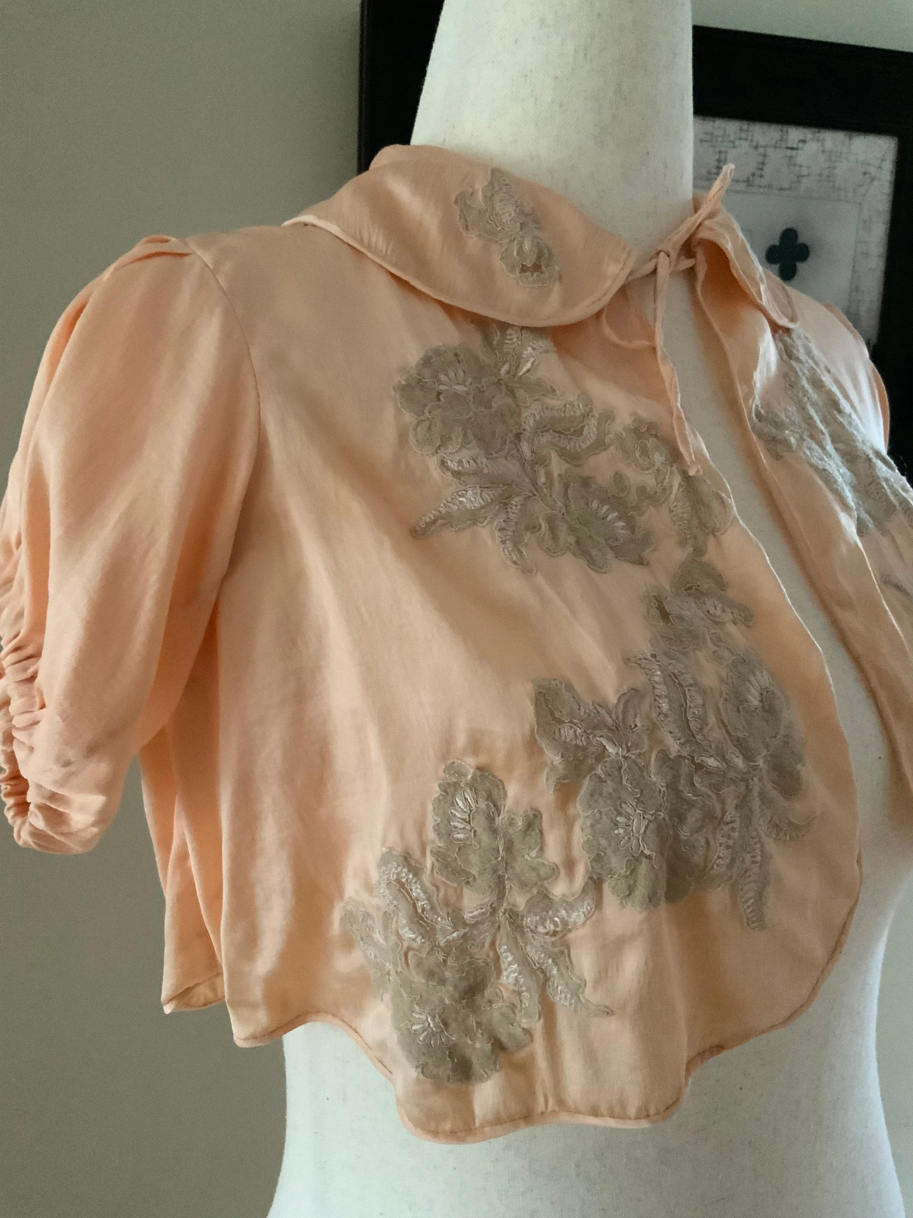 Silk Lace Bed Jacket - 30s - 30N