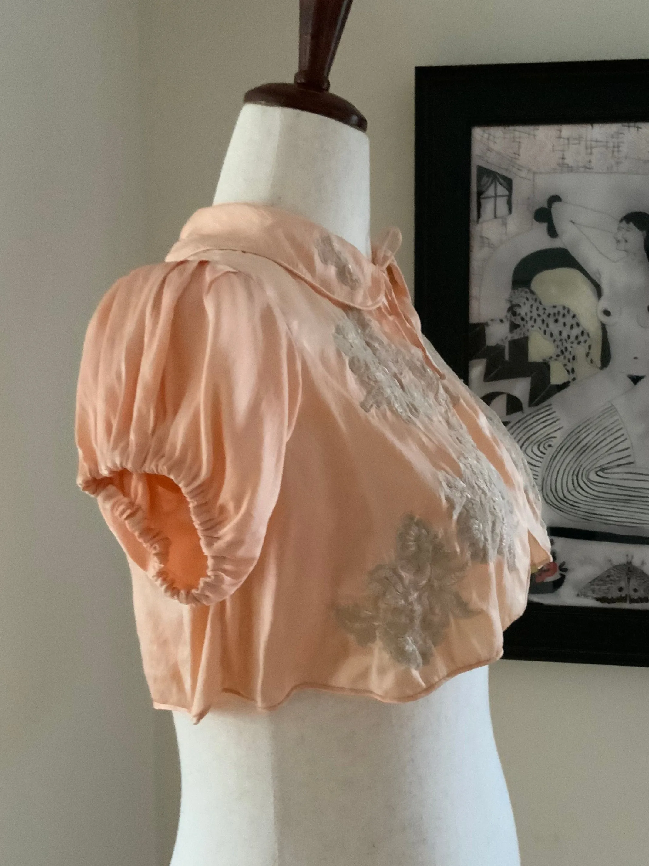 Silk Lace Bed Jacket - 30s - 30N
