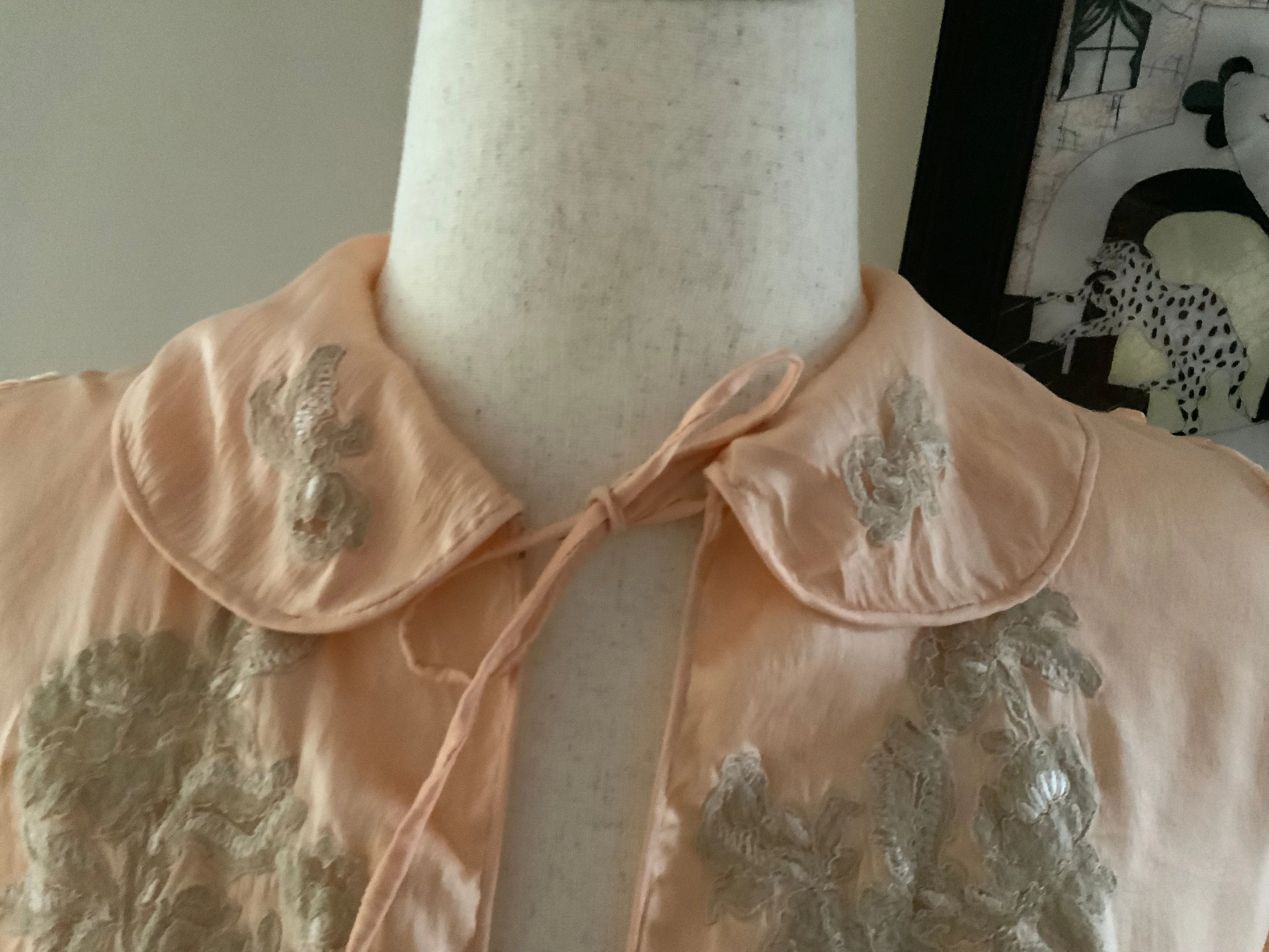 Silk Lace Bed Jacket - 30s - 30N