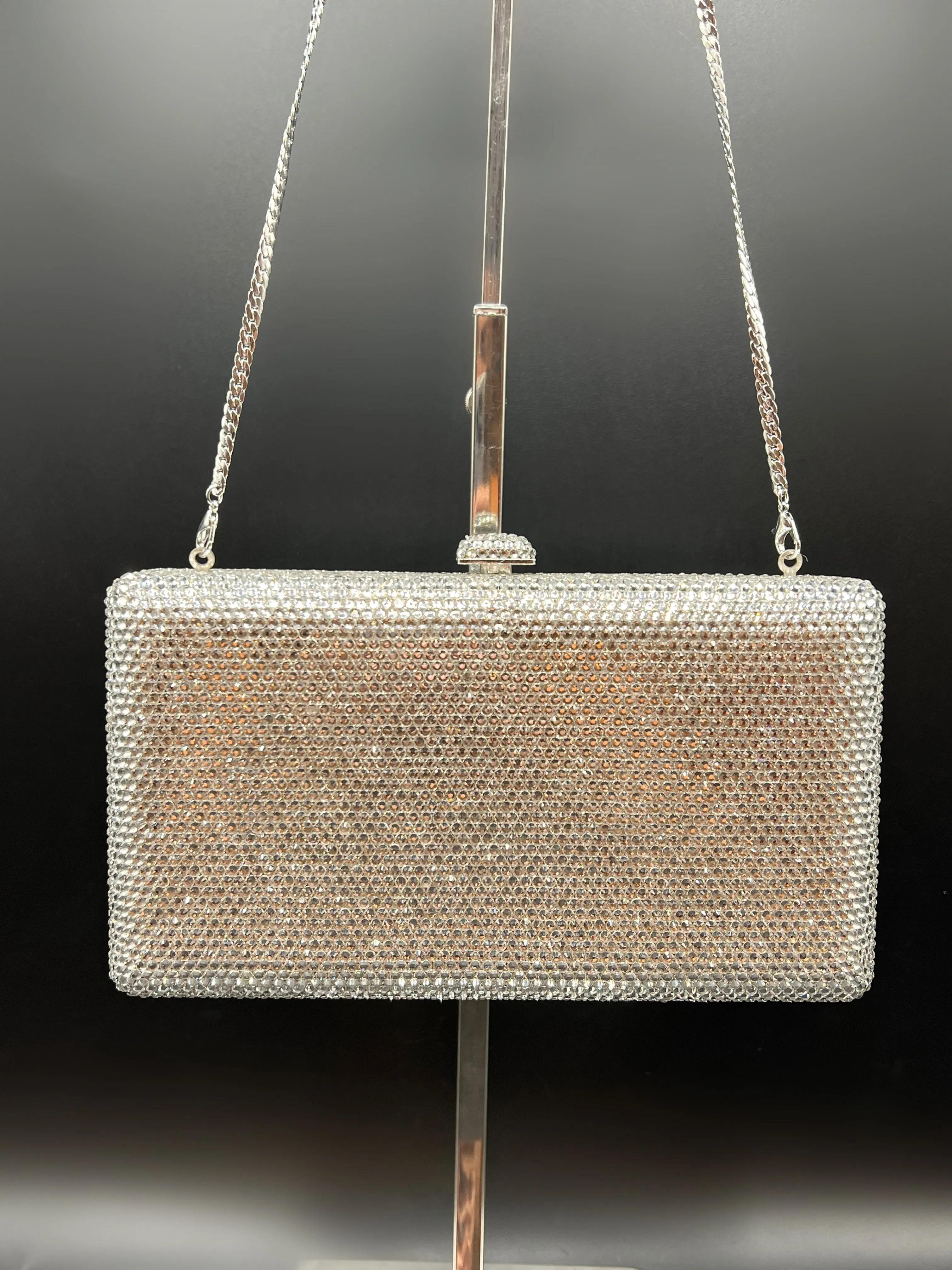 Silver Crystal Clutch