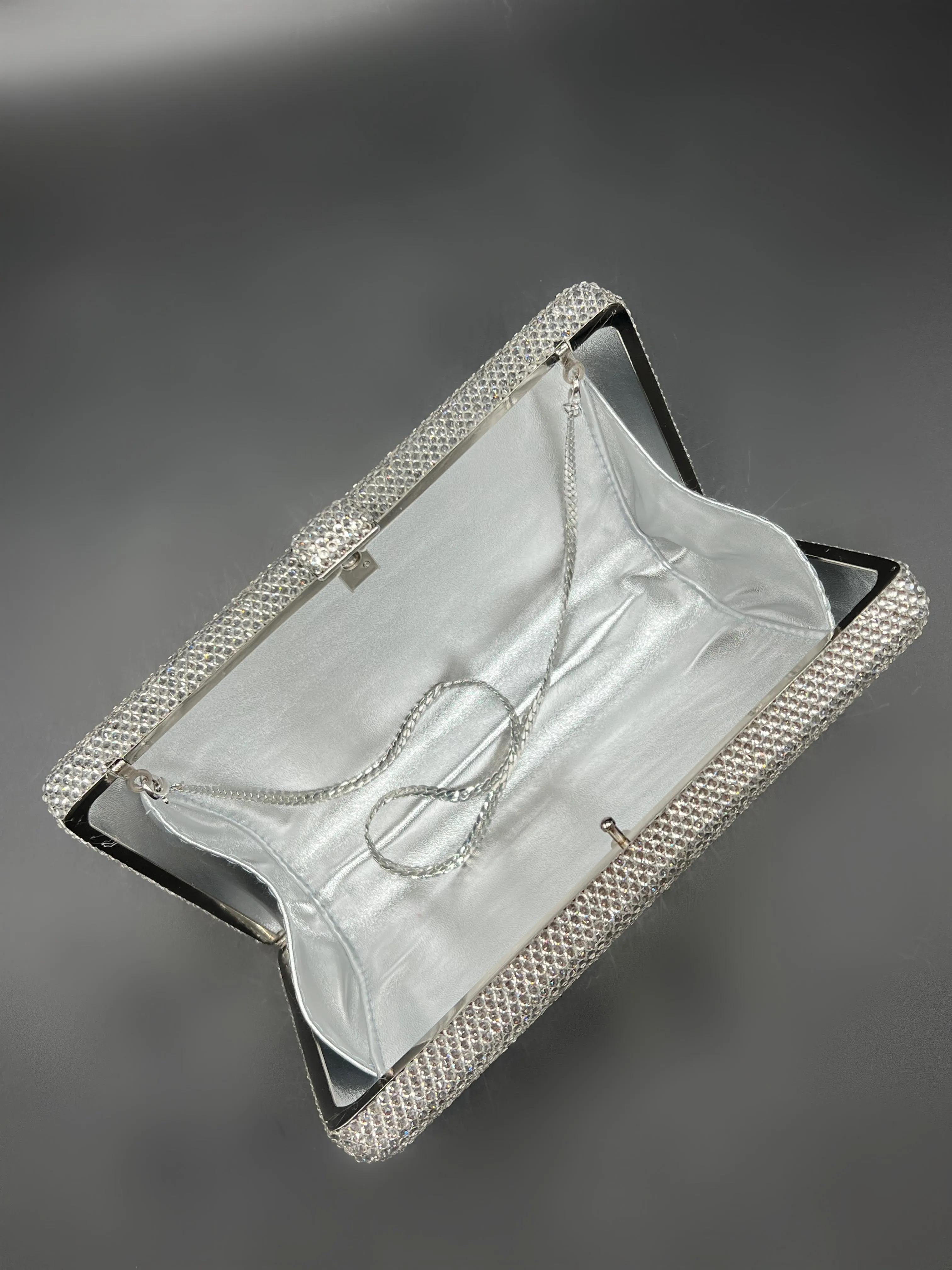 Silver Crystal Clutch