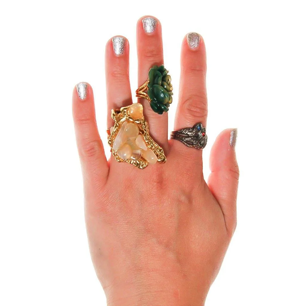 Silver Triple Coiled Snake Ring