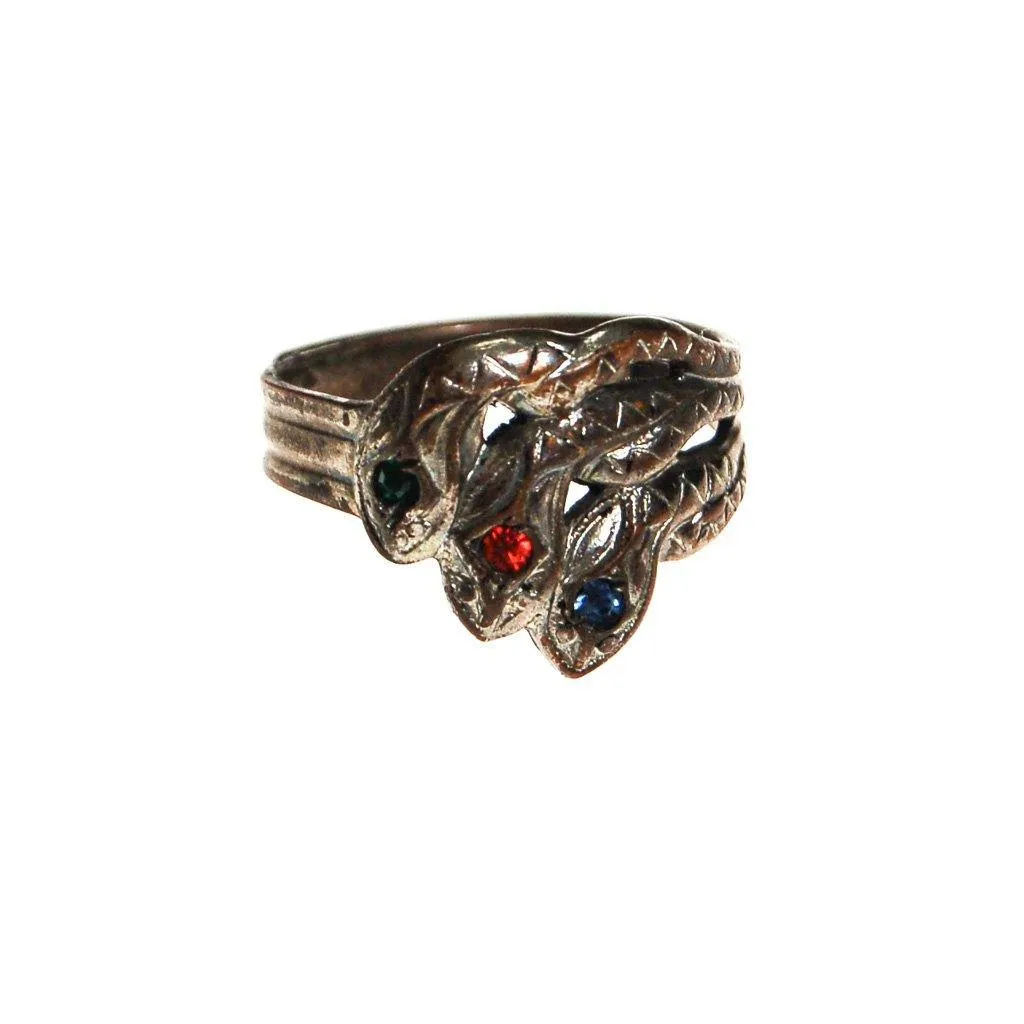 Silver Triple Coiled Snake Ring
