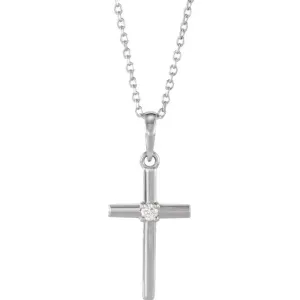 Single Diamond Cross Necklace - Special Order