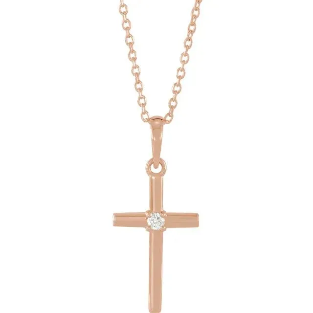 Single Diamond Cross Necklace - Special Order