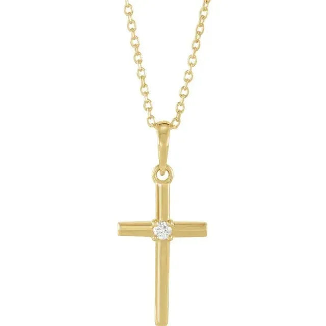 Single Diamond Cross Necklace - Special Order