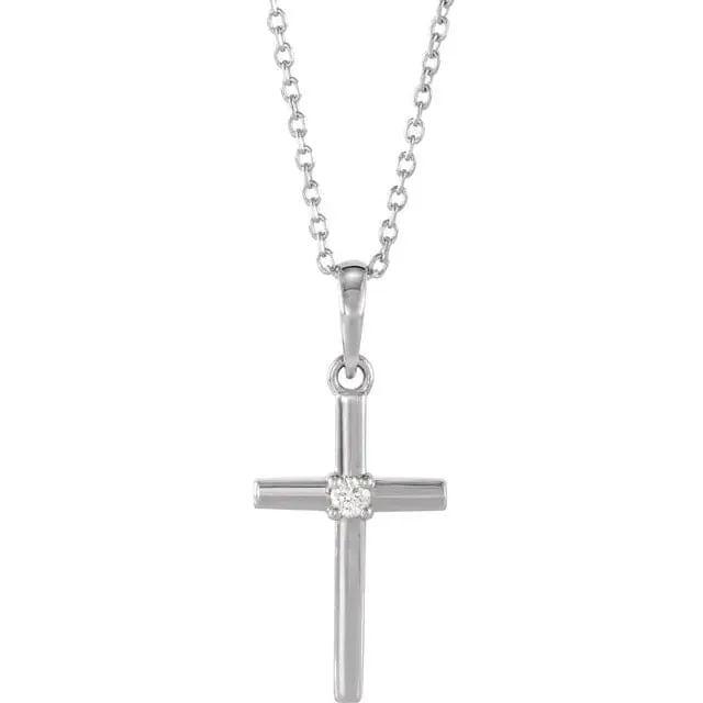 Single Diamond Cross Necklace - Special Order