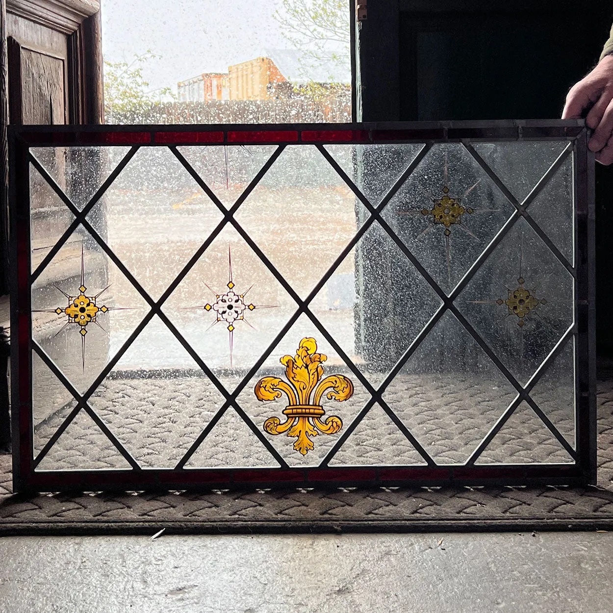 Six-Part American ANN WOLFF Stained, Painted and Leaded Glass Window
