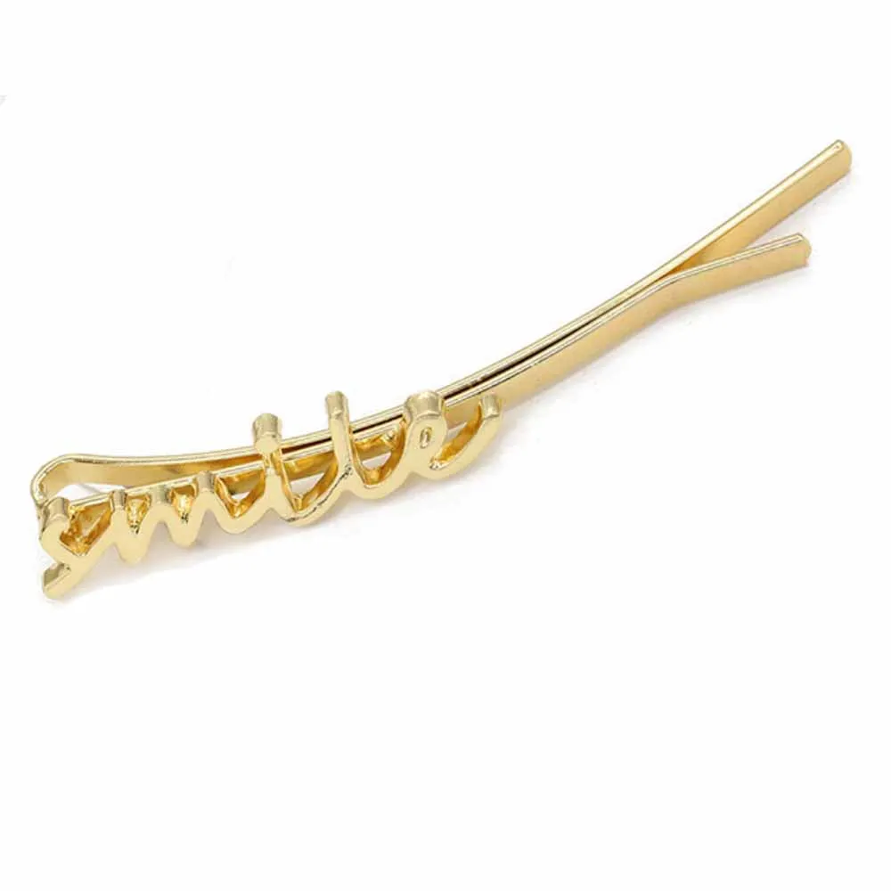 Smile golden hairpin