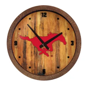 SMU Mustangs: "Faux" Barrel Top Wall Clock