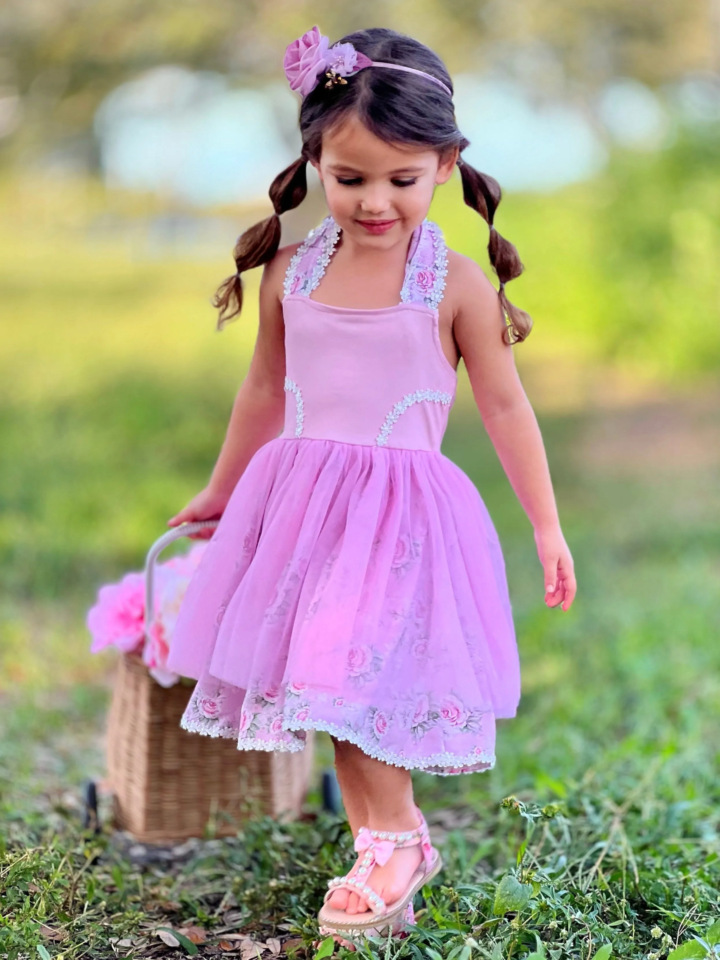 Snuggle Bunny Embroidered Tulle Overlay Dress