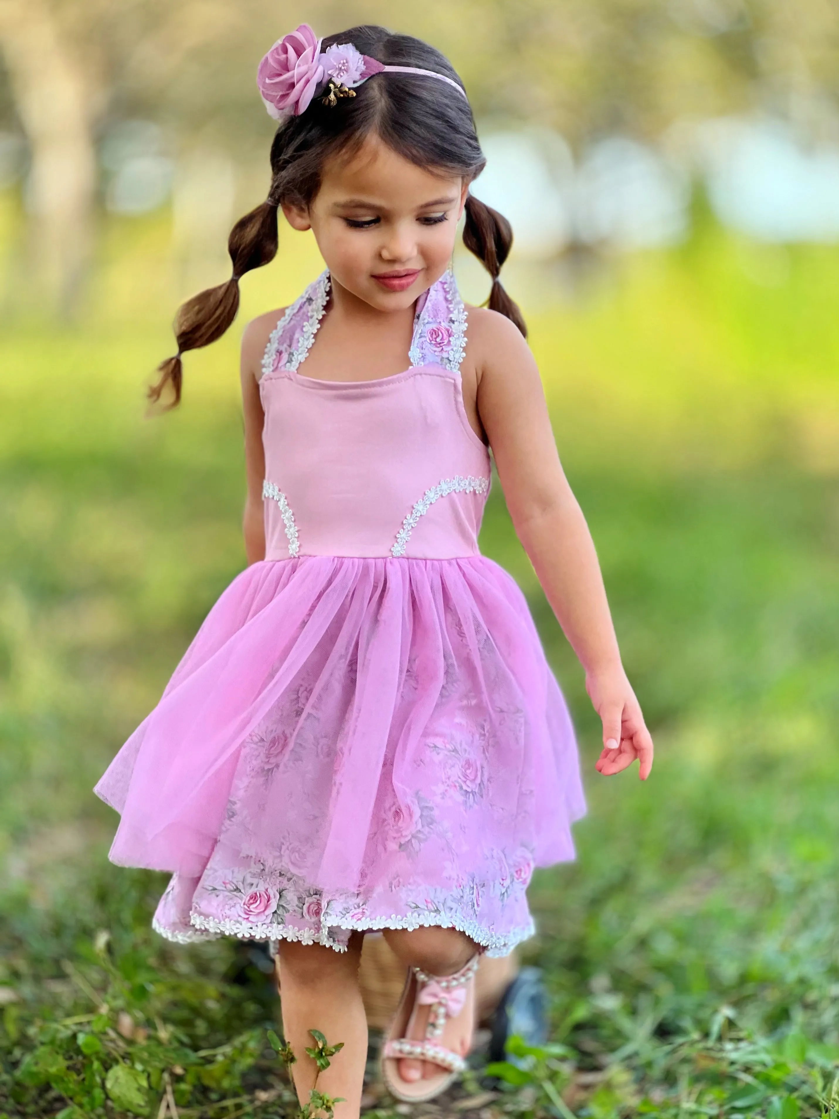 Snuggle Bunny Embroidered Tulle Overlay Dress