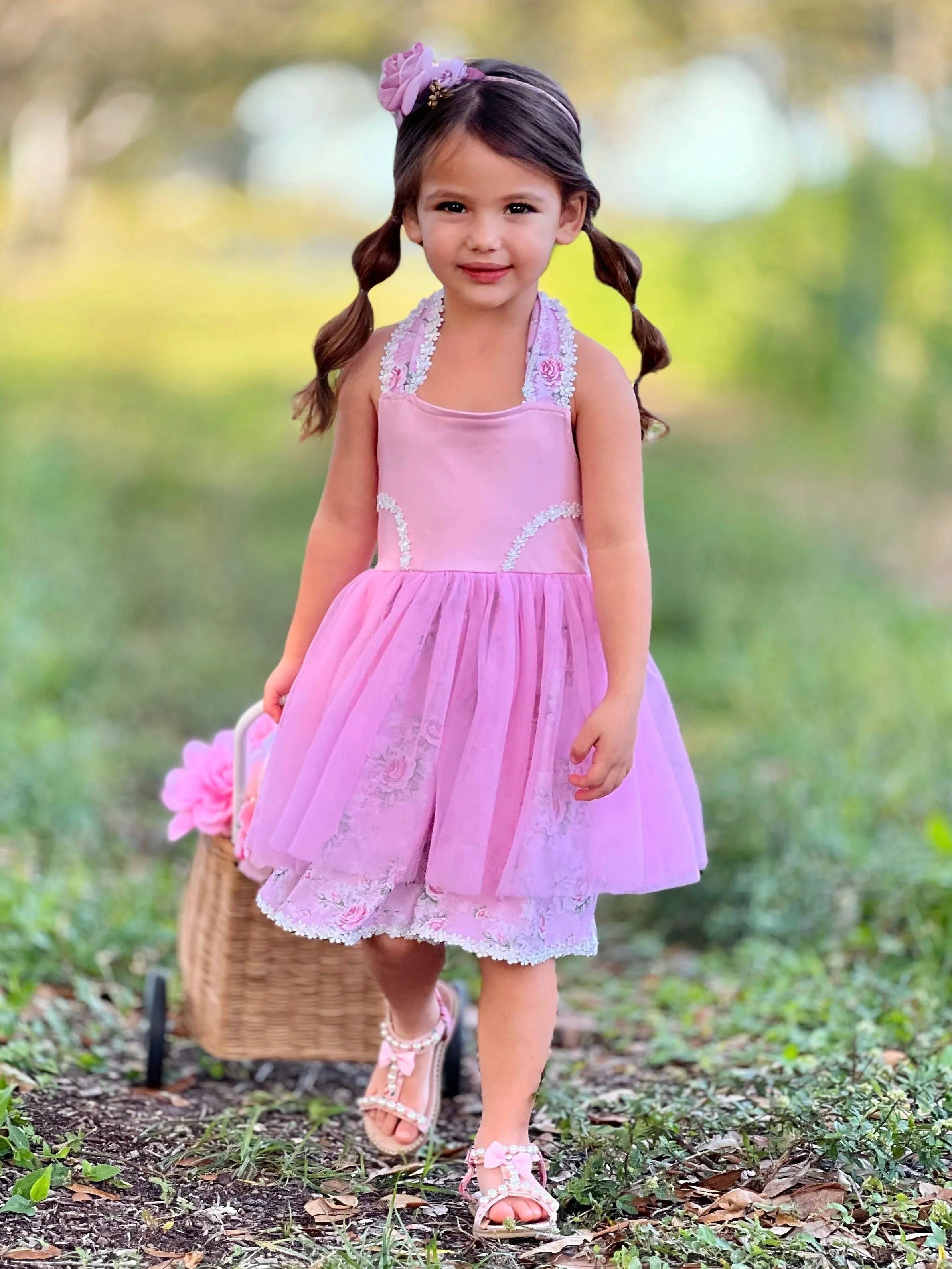 Snuggle Bunny Embroidered Tulle Overlay Dress