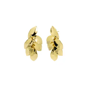 Solid Multi Leaf Dangling Drop Stud Earring