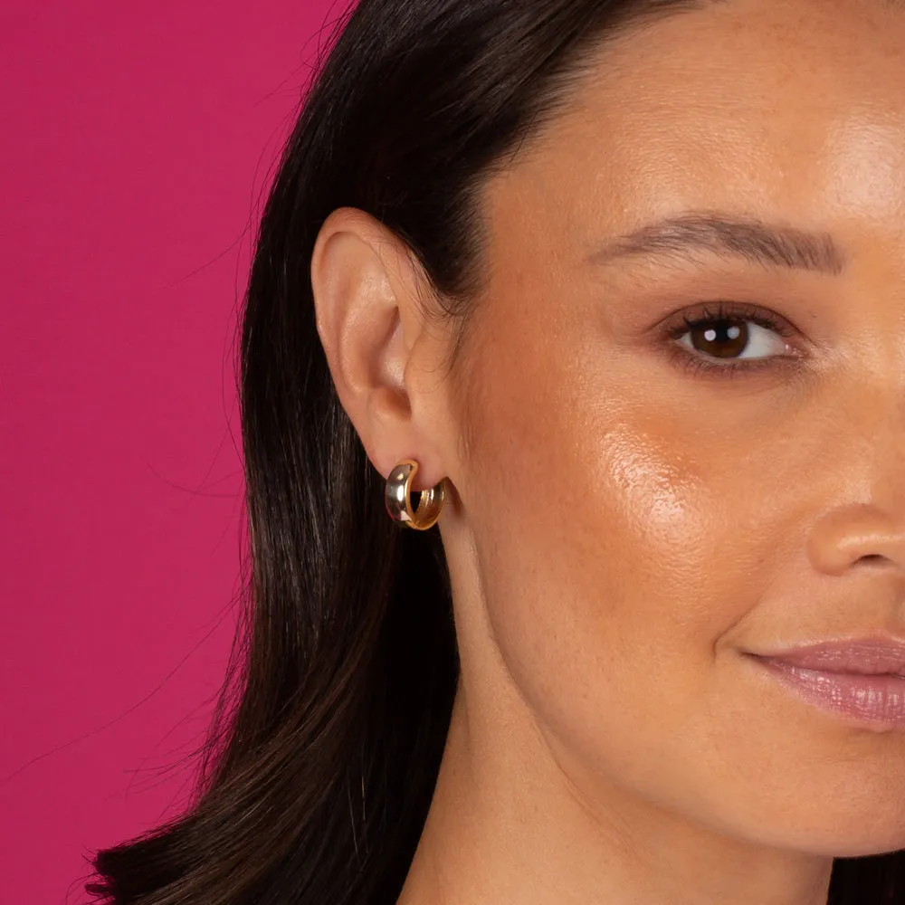 Solid Wide Huggie Earring