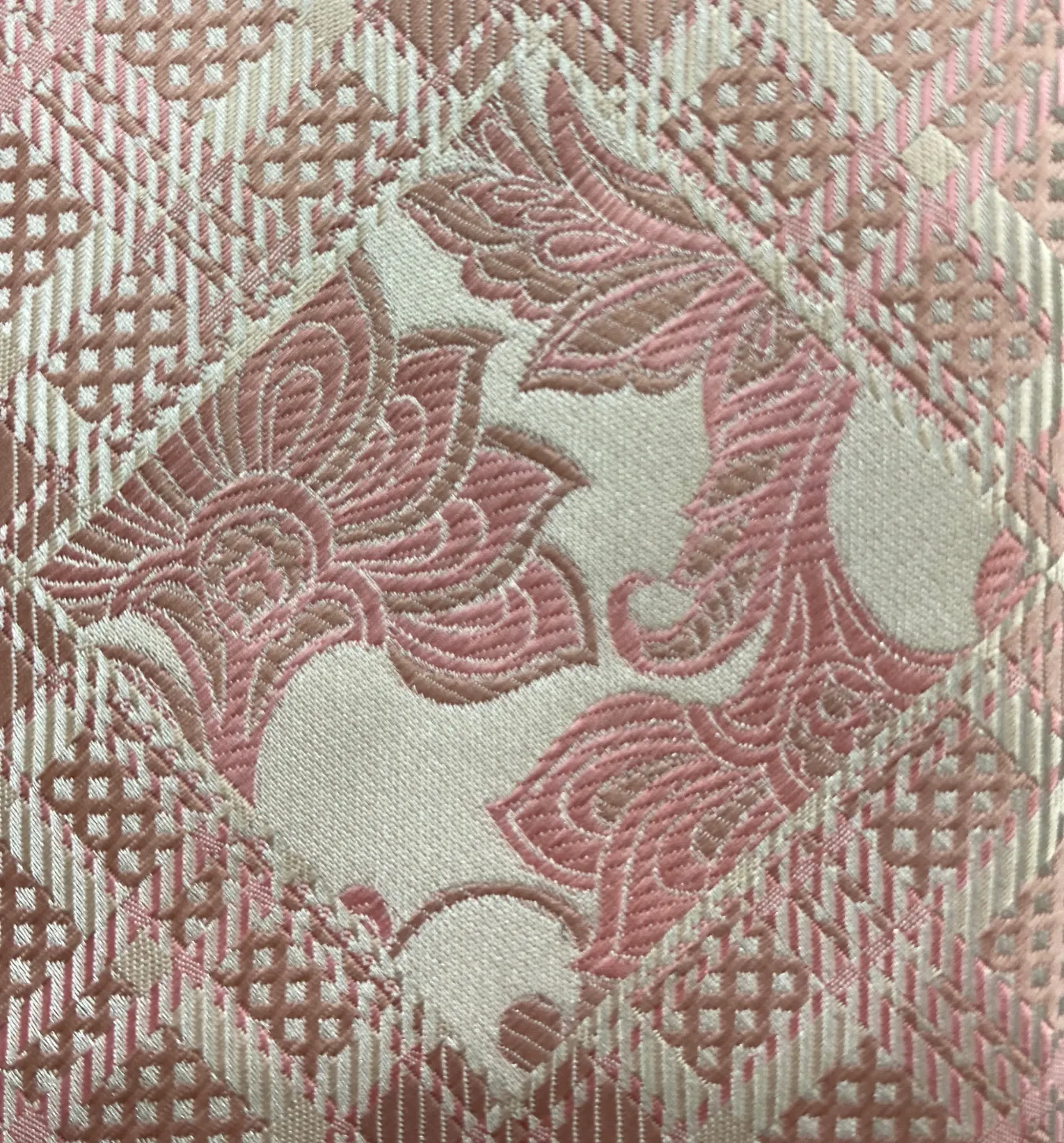 Stacy Adams Tie and Handkerchief - Pink Chantilly Check T45