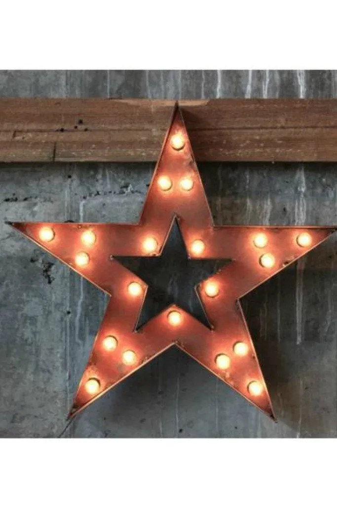 STAR MARQUEE SIGN - VINTAGE METAL STYLE