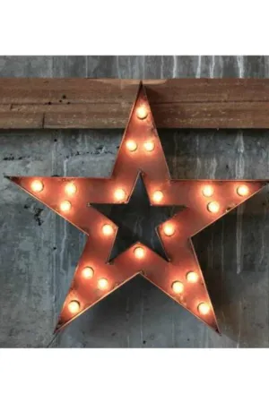 STAR MARQUEE SIGN - VINTAGE METAL STYLE