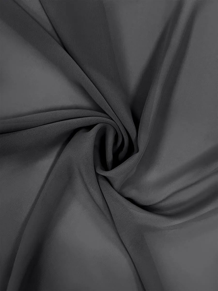 Steel Grey Chiffon Fabric By The 1/2 Yard