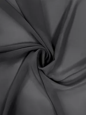Steel Grey Chiffon Fabric By The 1/2 Yard
