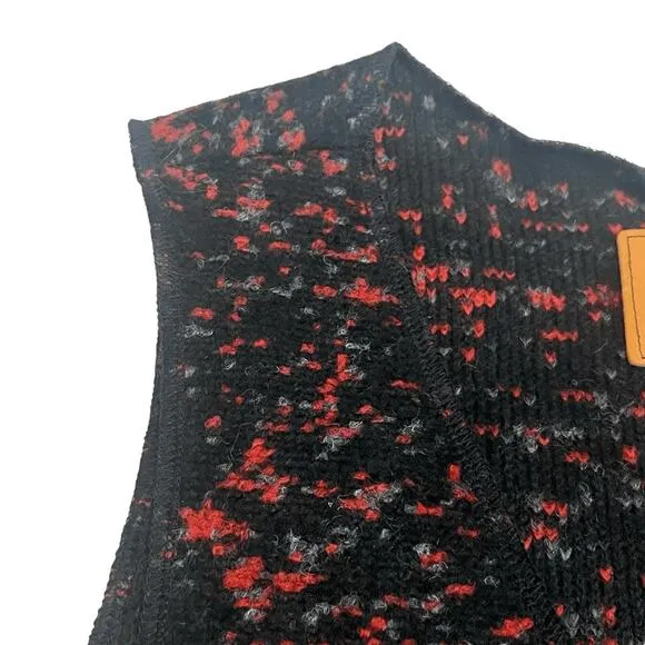 Steller Handmade Goods Wool Swedish Blanket Sweater Vest Black Red Sz M