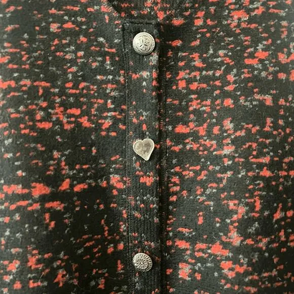 Steller Handmade Goods Wool Swedish Blanket Sweater Vest Black Red Sz M