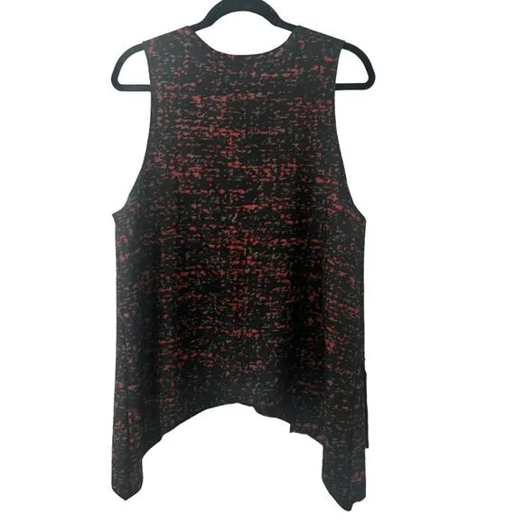 Steller Handmade Goods Wool Swedish Blanket Sweater Vest Black Red Sz M