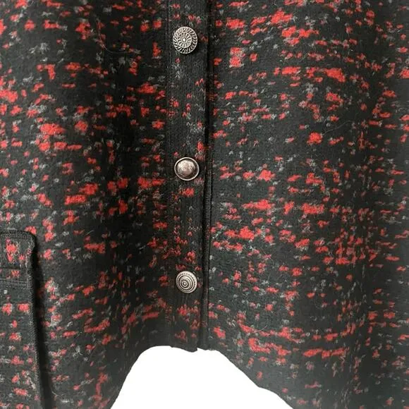 Steller Handmade Goods Wool Swedish Blanket Sweater Vest Black Red Sz M