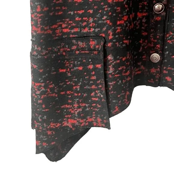 Steller Handmade Goods Wool Swedish Blanket Sweater Vest Black Red Sz M
