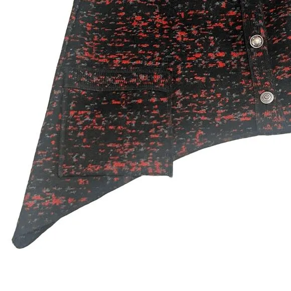 Steller Handmade Goods Wool Swedish Blanket Sweater Vest Black Red Sz M