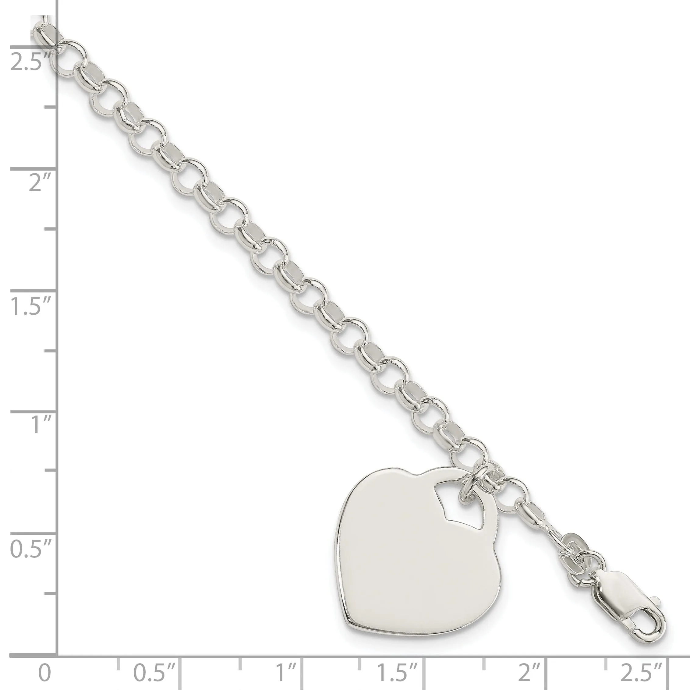 Sterling Silver Heart Charm Bracelet
