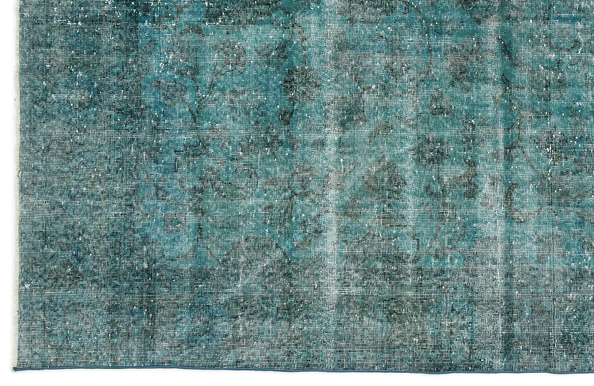 Stone Blue Over Dyed Rug  | Retro Design Rug | Bleached Rug | Naturel Vintage Rug | Wool Rug  | Turkish Rug 6'4'' x 9'9'' ft 192 x 297 cm