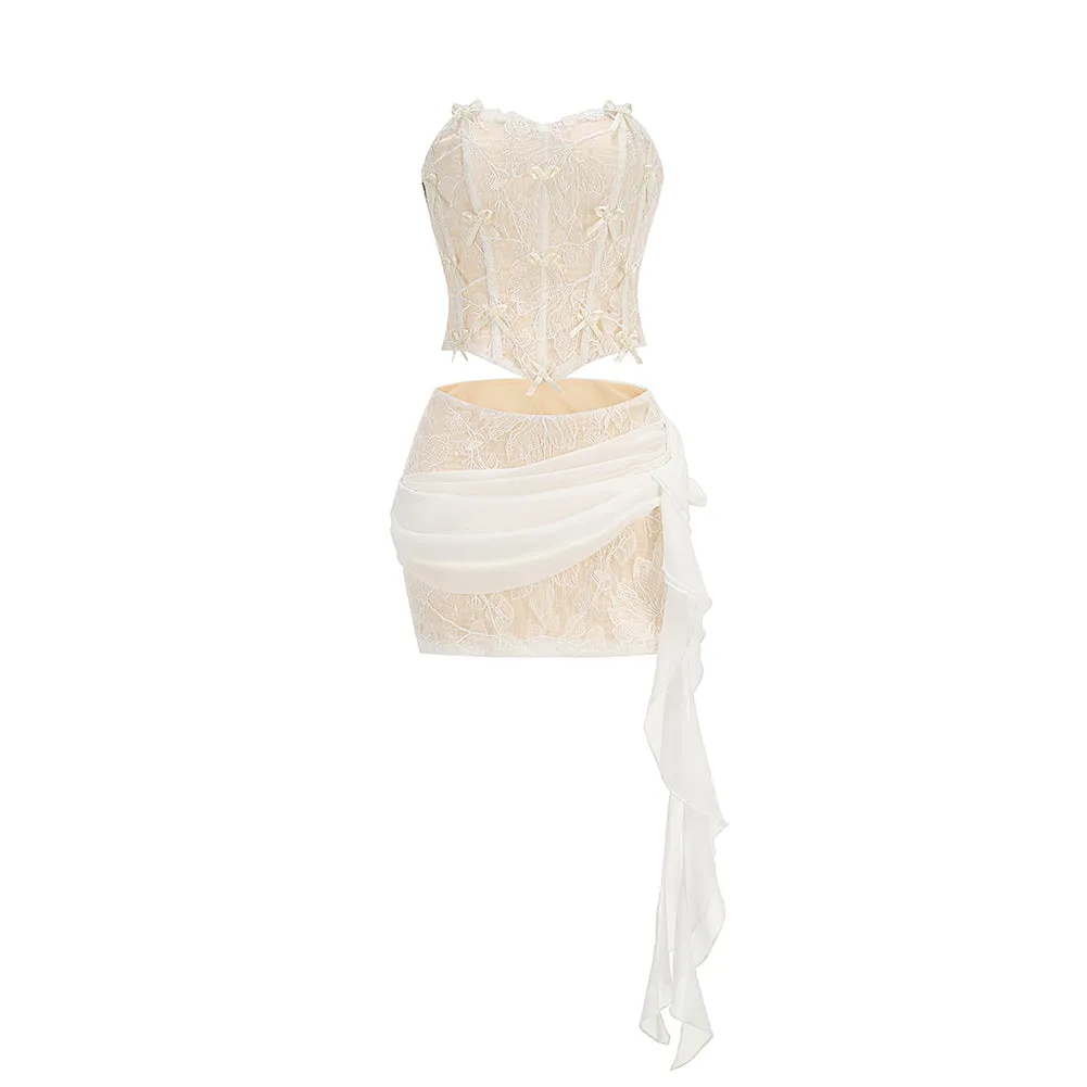 Strapless Sleeveless Bowknot Mini Set ZNSBA1003