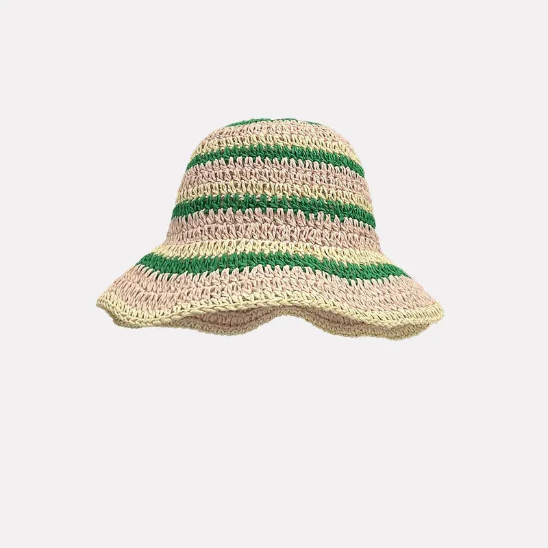 Striped Summer Hat with Sun Protection