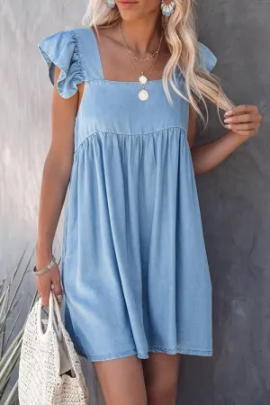 Stunncal Fashion Casual Ruffle Backless Slim Dress
