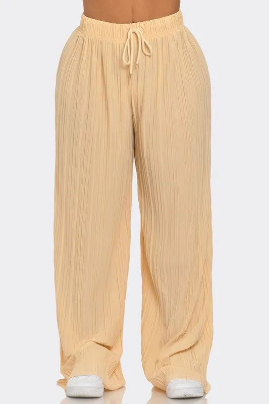 SUMMER BREEZE PLISS PANTS - SAND